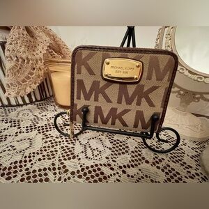 Michael Kors Logo Wallet in Brown and Tan